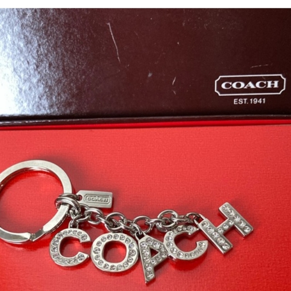 Coach Rare Crystal Pave Silver Rhinestone Keychain - Picture 3 of 16